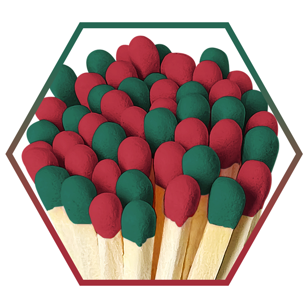 4" Matches + Mini Cloche - Colors of Your Choice + Strikers: White Tip